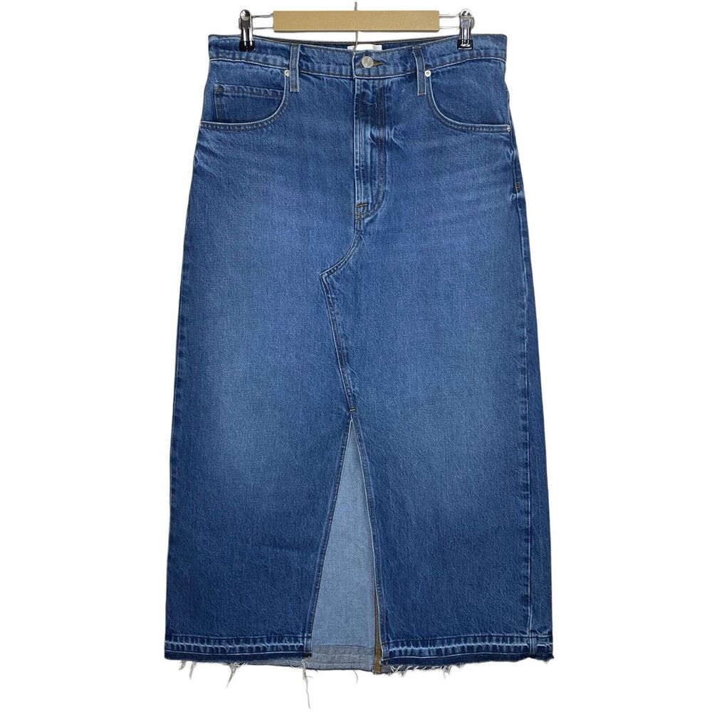 Frame Denim Maxi Skirt Womens 30 Blue The Midaxi Long Slit Prairie Y2K Western
